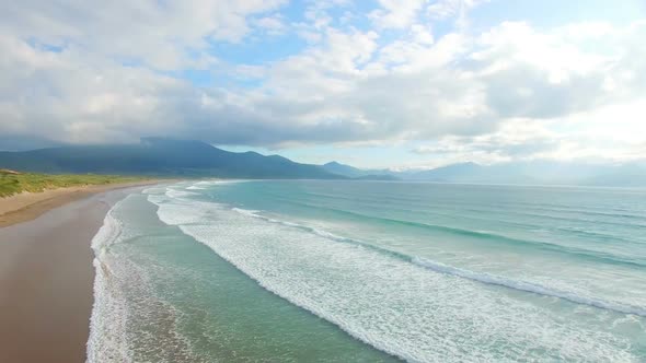 Beautiful turquoise sea and coastline 4k