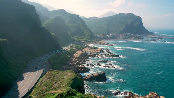 Nanya Rock, Coast sea at Jioufen, Taiwan.