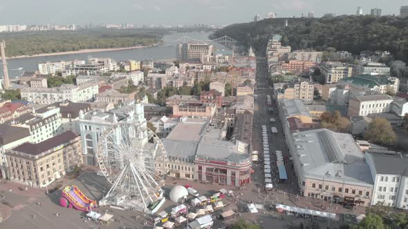 Kyiv, Ukraine. Podil District. Aerial View