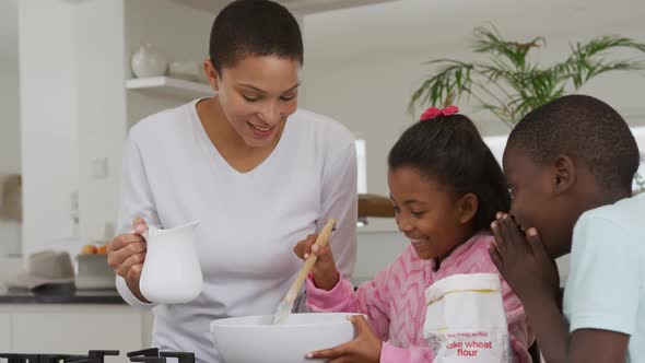 Family enjoying free time at home