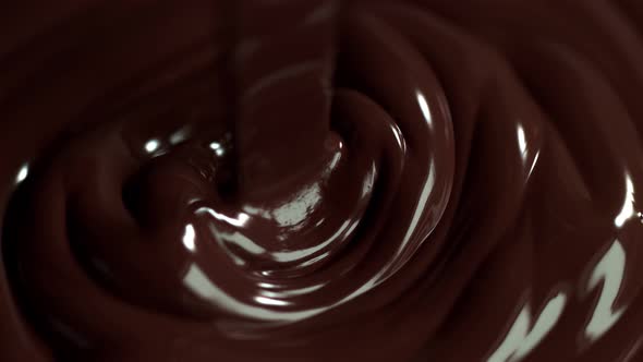 Super Slow Motion Shot of Pouring Meldet Chocolate at 1000Fps