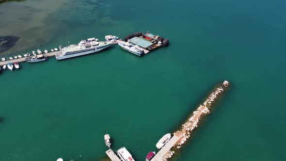 Aerial View of the Beautiful City of Chania with It's Old Harbor and the Famous Lighthouse Crete