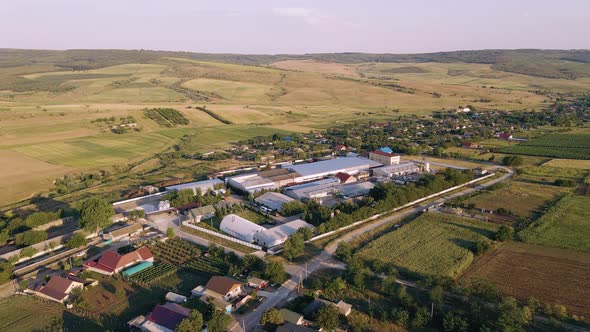 Top View of an Old Soviet Winery in Moldova Winery Where Wine is Made