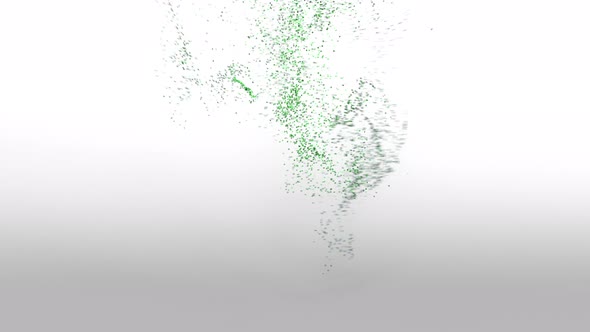 Green Toy Christmas Tree Being Composed with Dust alt