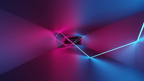 Futuristic abstract background in neon colors. Stylish neutral technology footage.