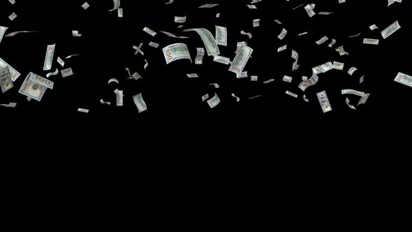 Falling Hundred Dollar Bills