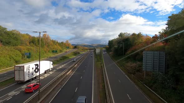 Time lapse Busy road in Edinburgh motorway