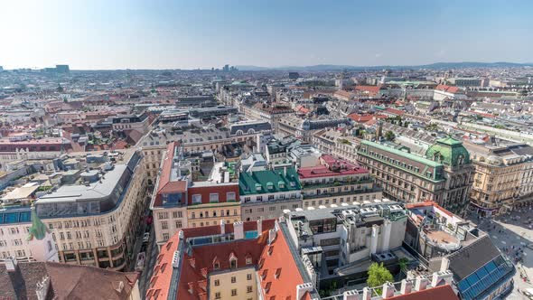 Panoramic Aerial View of Vienna Austria From South Tower of St