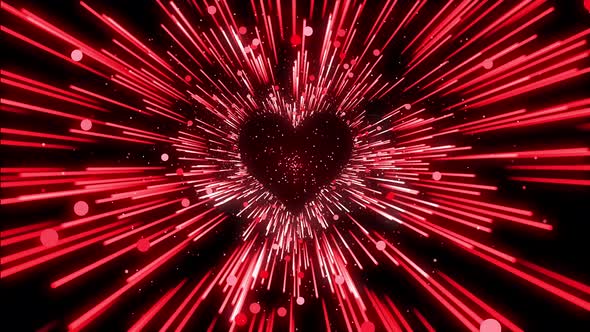 Red Flying Particles Heart Animation
