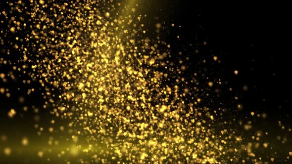 Golden glitter particles