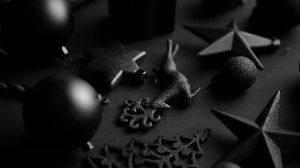 Christmas Minimalistic and Simple Composition in Mat Black Color