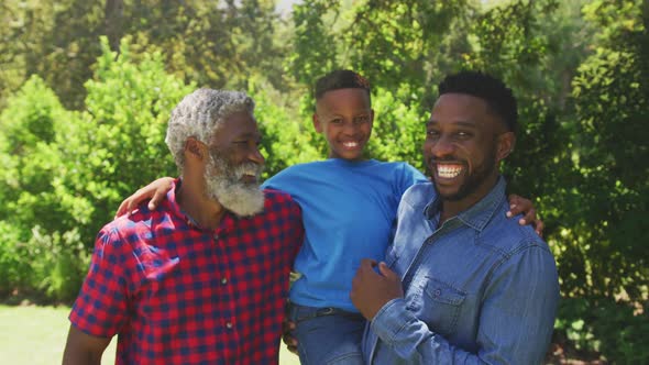 African American man spending time with his father and his son