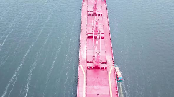 Dry Cargo Ship Transports Grain at Sea