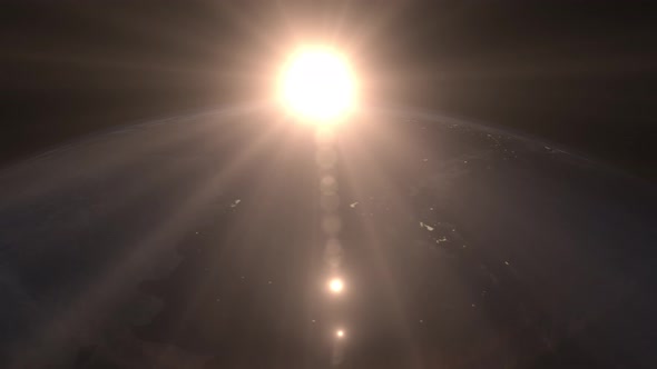 4K Earth Night to Day Sunrise