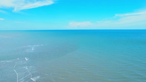 4K Aerial view of drone move on beautiful sea, Flight over ocean