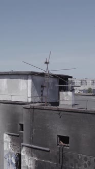 Vertical Video of a Destroyed House During the War in Ukraine