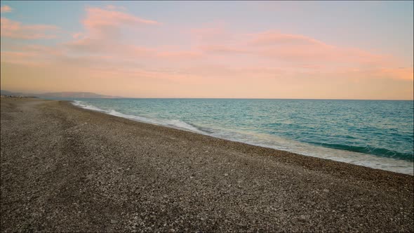 Calm coast Ocean at Sunset