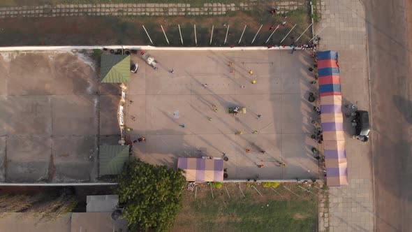 Birds eye view of skate training in Ghana