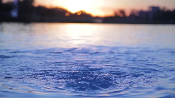 Water swirling in fountain