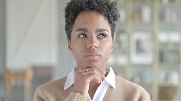 Portrait of Ambitious African Girl Having Thoughts