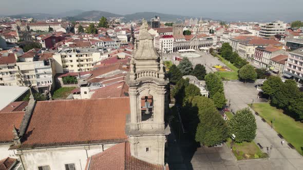 Spectacular baroque architectural style, Congregados Basilica located in the central Braga city.