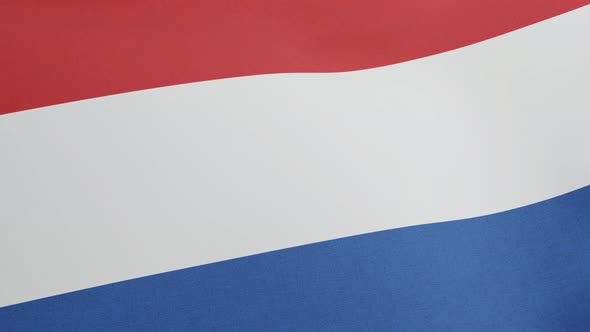 National Flag of the Netherlands Waving Original Size and Colors 3D Render Holland Tricolour Flag De