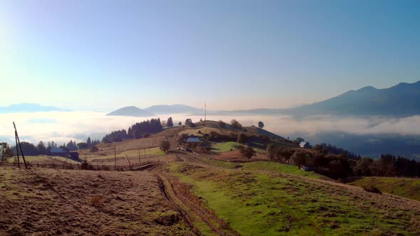 Beautiful Summer Scene in the Mountain Village