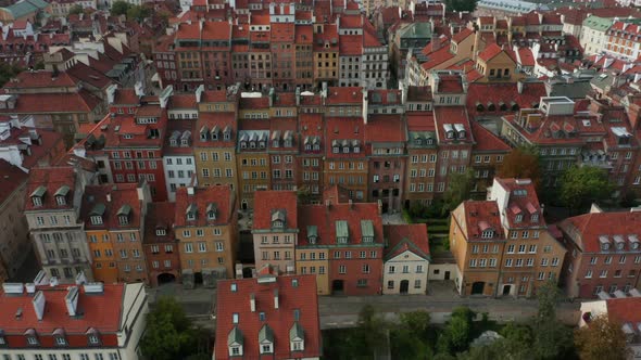Aerial View of the Old Town in Warsaw Poland