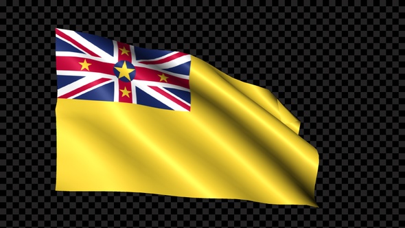 Niue Flag Blowing In The Wind