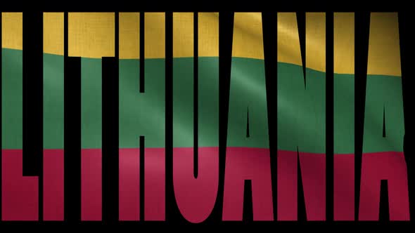 Lithuania Flag Into Country Name