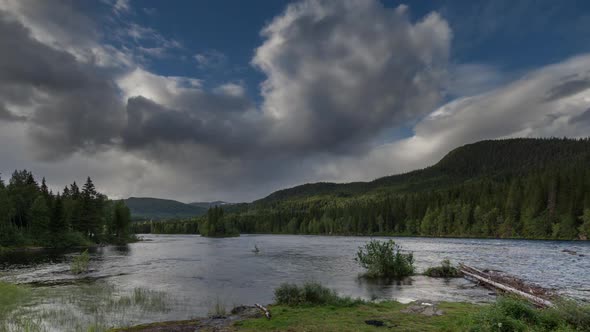 Rapids waterfall lake water norway nature timelapse