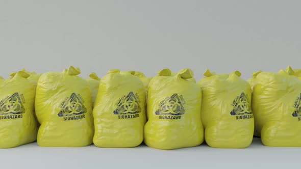 Medical Waste Yellow Bags Endless Loop 