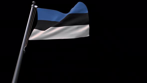 Estonia Flag With Alpha Channel  4K