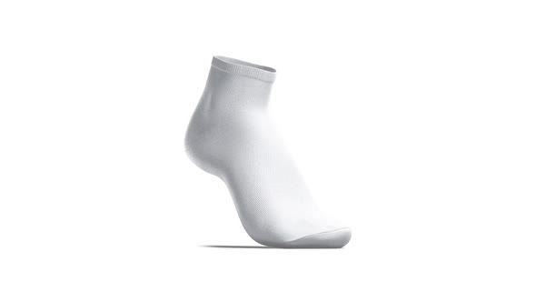 Blank white ancle socks mockup stand, looped rotation