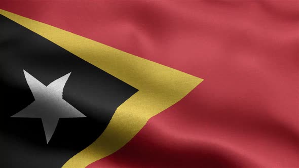 East Timor Flag Seamless Closeup Waving Animation