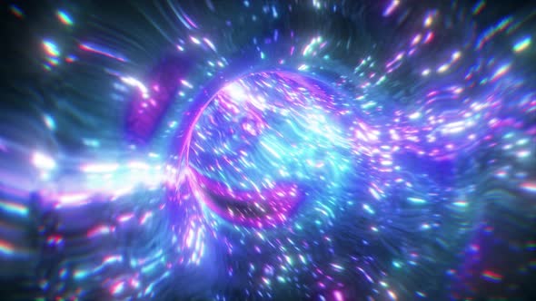 Flying Through Wormhole Looped Scifi Digital Animation