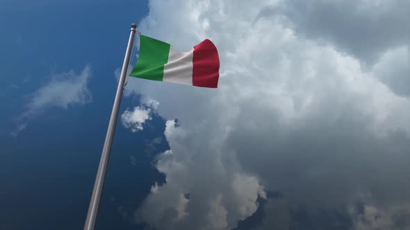 Italy Flag Waving 4K