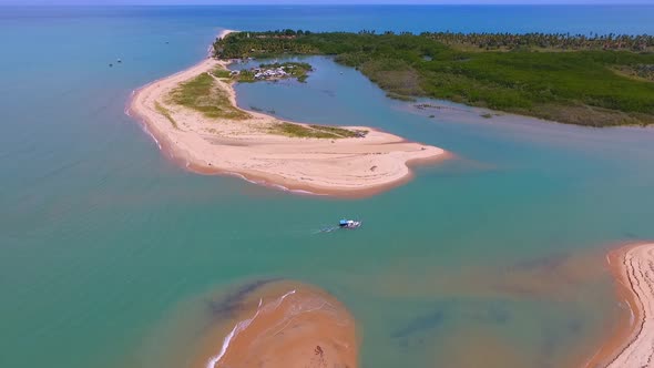 Corumbau beach at Prado Bahia Brazil. Tropical beach scenery