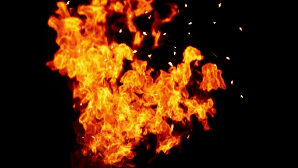 The flames burn and float like a real fire to be gradually extinguished Isolated by Alpha channel alt