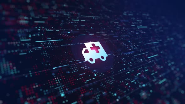 Ambulance Icon Digital Background alt