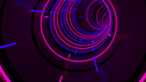 Running In Neon Light Tunnel 03 HD alt