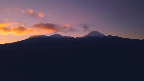 Volcano during sunrise