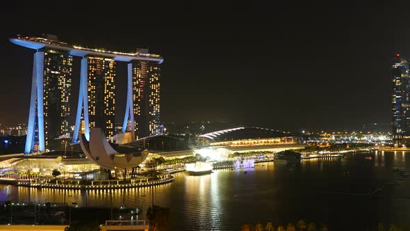 Time lapse of Building in Singapore city