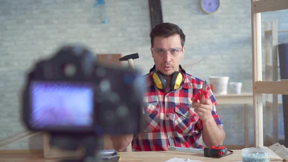 Portrait of a Male Blogger in the Garage DIY Bloggers