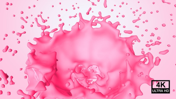 Big Strawberry Milkshake Splash 4K