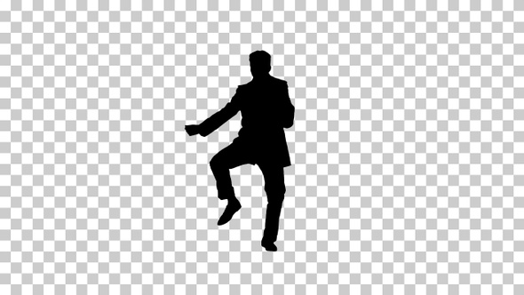 Silhouette man dancing, Alpha Channel alt