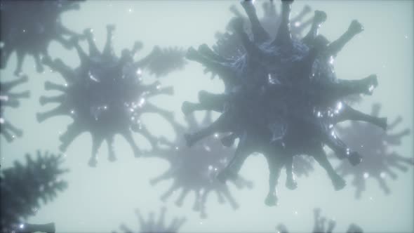 Bacteria Virus or Germs Microorganism Cells Under Microscope with Depth alt