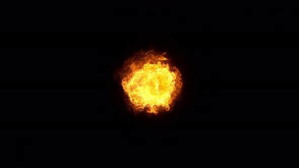 Super Slow Motion Shot of Fireball Explosion Towards the Camera Isolated on Black at 1000Fps alt