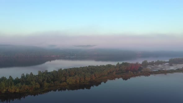 Flight Over the Misty River