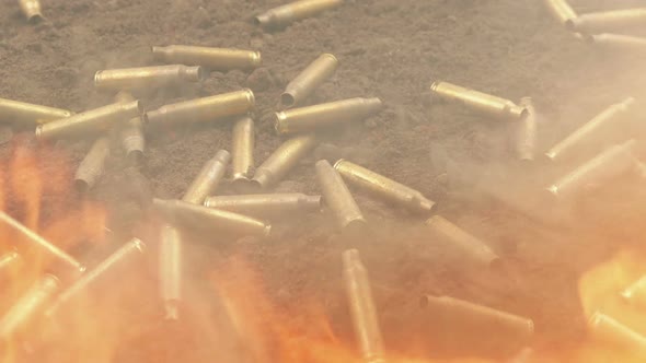 Bullets In Flames War Concept